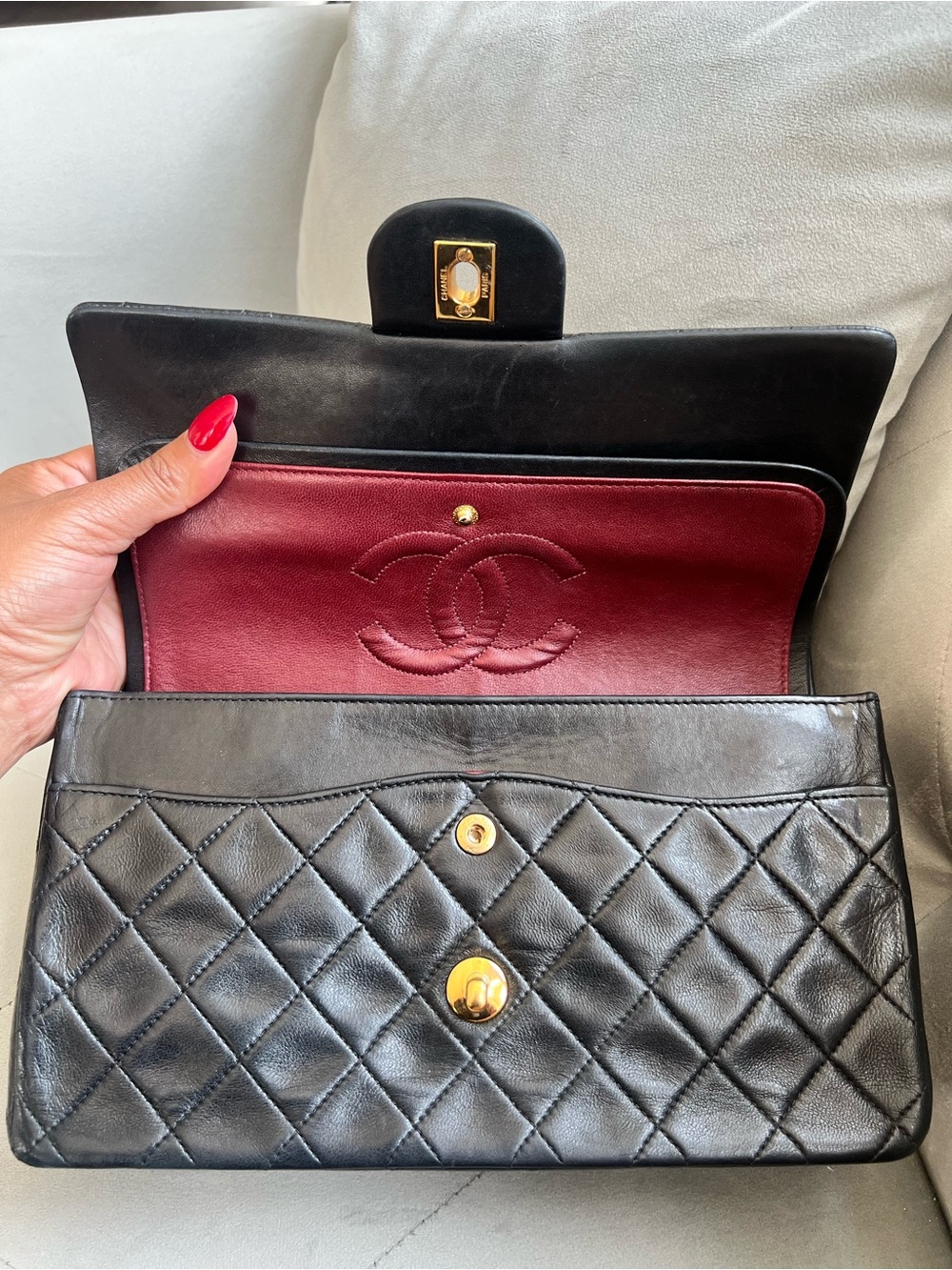 Vintage Chanel Classic Double Flap Lambskin Bag - Picture 5 of 16